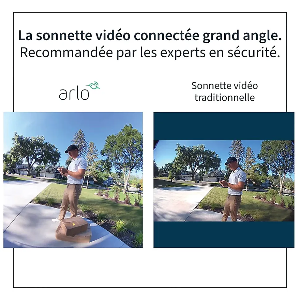 Sonnette vidéo sans fil connectée Arlo noire