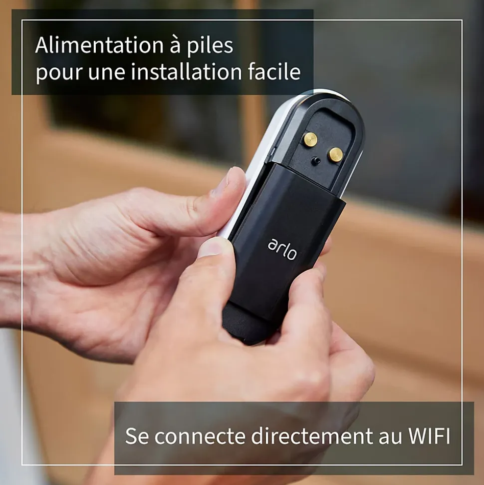 Sonnette vidéo sans fil connectée Arlo noire