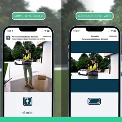 Sonnette vidéo sans fil connectée Arlo Essential2 2k blanc