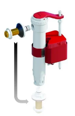 Soupape DUAL 6 surverse centrale 3/6 litres et robinet SX à flotteur télescopique- - Robinet flotteur et mécanisme