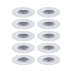 Spot encastré Kit de 10 fixe rond 90mm GU10 max. 10x10W 230V gradable Blanc