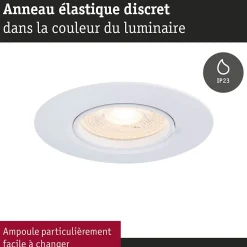 Spot encastré Kit de 3 fixe rond 90mm GU10 max. 3x10W 230V gradable Blanc