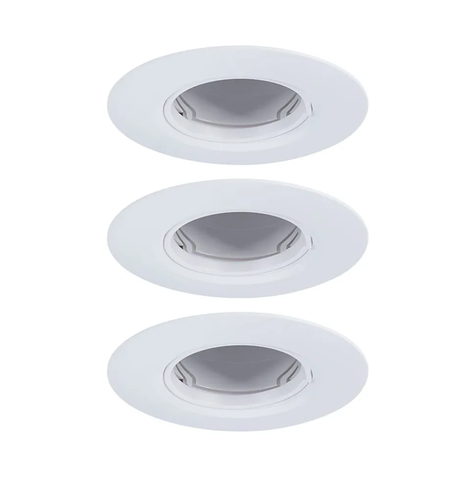 Spot encastré Kit de 3 fixe rond 90mm GU10 max. 3x10W 230V gradable Blanc