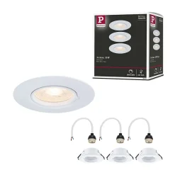 Spot encastré Kit de 3 fixe rond 90mm GU10 max. 3x10W 230V gradable Blanc