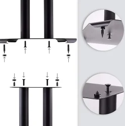 SPS1022-40 Pieds enceintes 40 cm lestables avec du sable Cônes anti vibrations Set de 2 pour hifi stéréo home cinema Duronic