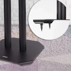 SPS1022-40 Pieds enceintes 40 cm lestables avec du sable Cônes anti vibrations Set de 2 pour hifi stéréo home cinema Duronic