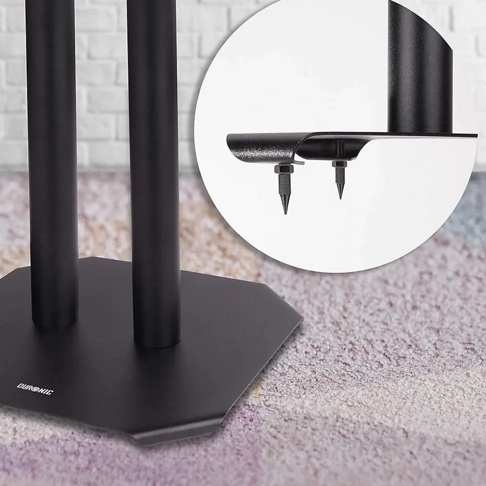 SPS1022-40 Pieds enceintes 40 cm lestables avec du sable Cônes anti vibrations Set de 2 pour hifi stéréo home cinema Duronic