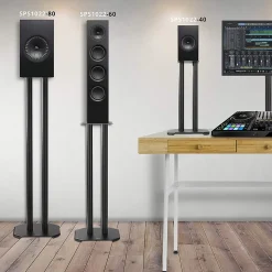 SPS1022-60 Pieds enceintes 60 cm lestables avec du sable Cônes anti vibrations Set de 2 pour hifi stéréo home cinema Duronic