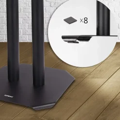 SPS1022-60 Pieds enceintes 60 cm lestables avec du sable Cônes anti vibrations Set de 2 pour hifi stéréo home cinema Duronic