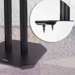 SPS1022-80 Pieds enceintes 80 cm lestables avec du sable Cônes anti vibrations Set de 2 pour hifi stéréo home cinema Duronic