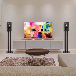 SPS1022-80 Pieds enceintes 80 cm lestables avec du sable Cônes anti vibrations Set de 2 pour hifi stéréo home cinema Duronic