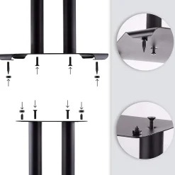 SPS1022-80 Pieds enceintes 80 cm lestables avec du sable Cônes anti vibrations Set de 2 pour hifi stéréo home cinema Duronic