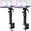 SPS25 2x Supports d'enceintes de bureau Hauteur réglable Inclinable Rotatif Pince de fixation 24 x 20 cm Charge max 5 kg Duronic