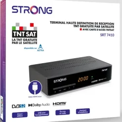 SRT 7410 Décodeur Satellite TNTSAT Astra + Carte TNTSAT + Câble HDMI Offert STRONG