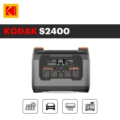 Station Électrique Portable KODAK S2400 avec Micro-onduleur 800W - Batterie LiFePO4 2047Wh - Recharge Rapide - Générateur Compact