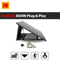 Station solaire KODAK 450W Plug & Play avec Micro-onduleur EVT-400R, technologie bifaciale, rendement de 22%, cellules monocristal