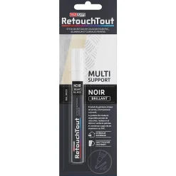 Stylo retouche multisupports coloris noir brillant RAL9005 10ml Soloplast