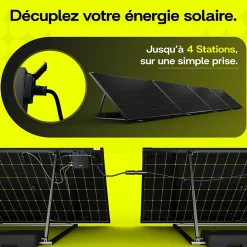 Sunology PLAY2, Kit 3 panneaux solaires complet 1380W bifacial, 3 Stations solaire livrées assemblées, installation sol ou mur