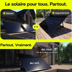 Sunology PLAY2, Kit 4 panneaux solaires complet 1840W bifacial, 4 Stations solaire livrées assemblées, Installation sol ou mur