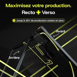Sunology PLAY2, Kit 2 panneaux solaires complet 920W bifacial, 2 Stations solaire livrées assemblées, Installation sol ou mur