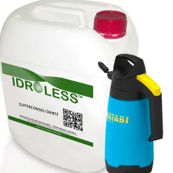 Superconsolidant pour murs humides (5 L + pulvérisateur 2 L) - Restaure la dureté des surfaces et prévient la désagrégation