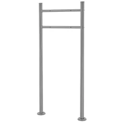Support de boîte aux lettres acier inoxydable argent support modern 55x120x9 cm