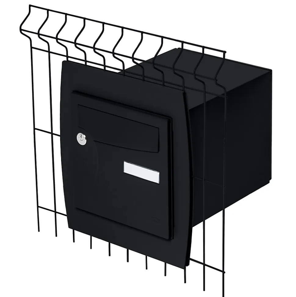 Support grillage rigide & palissade Noir mat sablé RAL 9005MS