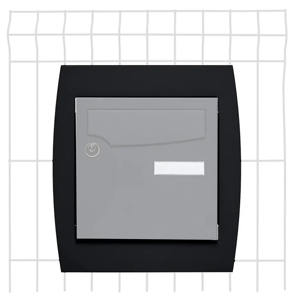 Support grillage rigide & palissade Noir mat sablé RAL 9005MS
