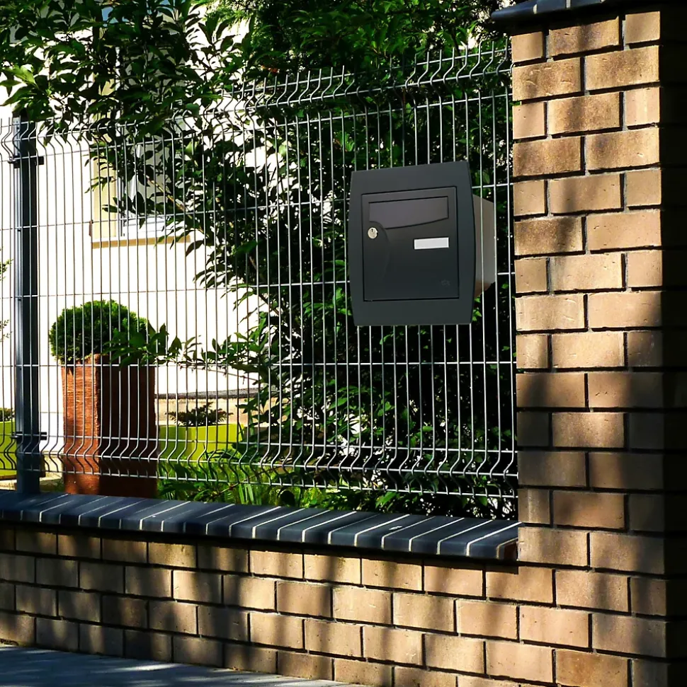 Support grillage rigide & palissade Noir mat sablé RAL 9005MS