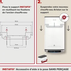 Support mural de fixation Instafix pour chauffe-eau - Ariston