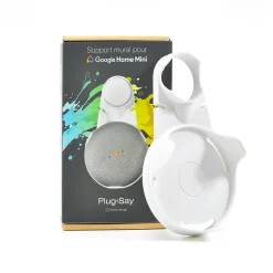 Support mural PlugnSay pour Google Home mini en plastique blanc