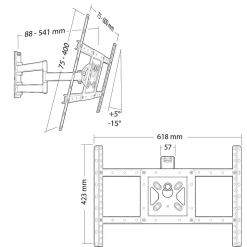 Support mural TV orientable et inclinable Erard PRAX541V600