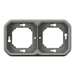 Support plaque étanche encastré - Plexo - LEGRAND - Gris - 2 postes horizontaux ou verticaux
