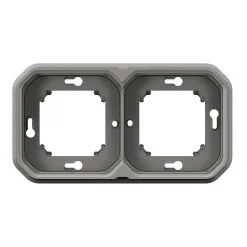 Support plaque étanche encastré - Plexo - LEGRAND - Gris - 2 postes horizontaux ou verticaux