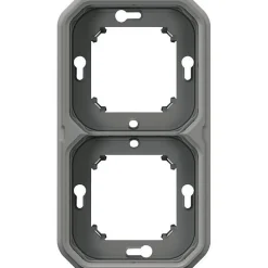 Support plaque étanche encastré - Plexo - LEGRAND - Gris - 2 postes horizontaux ou verticaux