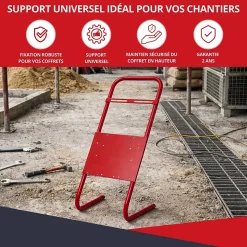 Support pour coffret électrique de chantier ATOLE - Compatible Monophasé & Triphasé - Socle Métallique 635 x 265 mm