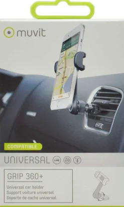 Support universel grille d'aération ventouse pour smartphone Muvit