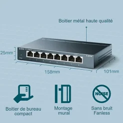 Switch de bureau 8 ports 10/100/1000 Mbps TP-Link