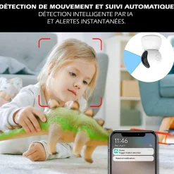 Système d'alarme connecté Caméra rotative 4MP avec Sirène intégrée