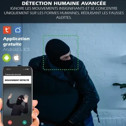 Système d'alarme connecté Caméra rotative 4MP avec Sirène intégrée