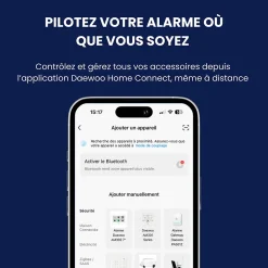 Système d'alarme connecté Sans Abonnement Daewoo Vigilia Wifi - 1 caméra + 6 accessoires - Batterie et sirène intégrées
