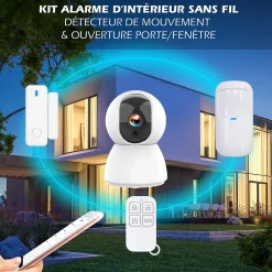 Système d'alarme étendu connecté Caméra rotative 4MP avec Sirène intégrée