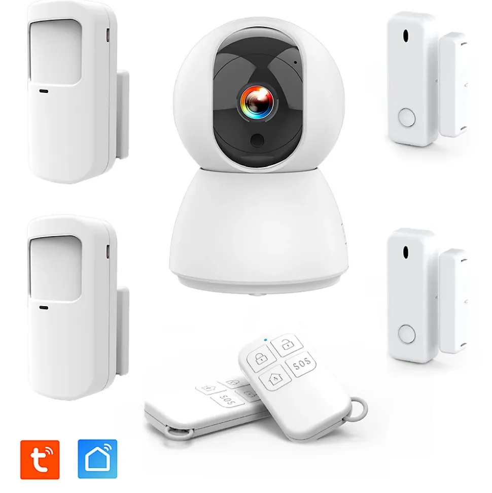 Système d'alarme étendu connecté Caméra rotative 4MP avec Sirène intégrée