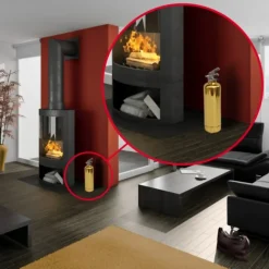 Système d’extinction d'incendie ABC 1 kg Lifebox avec manomètre or