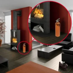 Système d’extinction d'incendie ABC 1 kg Lifebox avec manomètre cuivre