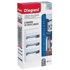 Tableau électrique à équiper 3 rangées - 39 modules Legrand