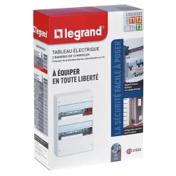 Tableau électrique à équiper 2 rangées - 26 modules Legrand