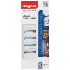 Tableau électrique à équiper 4 rangées - 52 modules Legrand