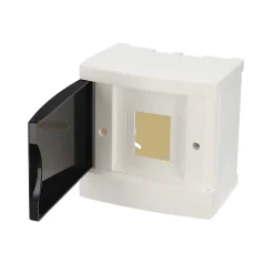 Tableau électrique apparent 4 modules blanc fumé IP44 avec rail DIN EDO777838