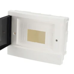 Tableau électrique encastré 8 modules blanc fumé IP44 avec rail DIN EDO777841